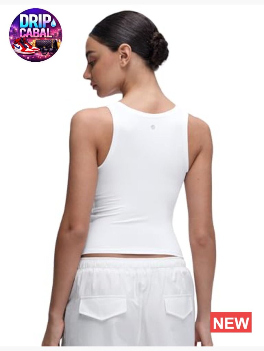 Scoop Neck Tank Top - Soft Double Lined Cropped Basic Sleeveless Shirt - Picture 2 of 6